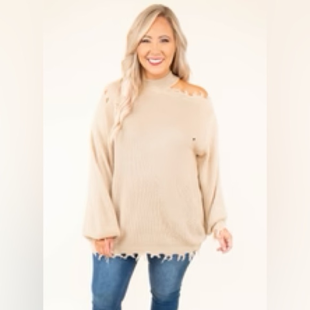 FEELS LIKE FALL DISTRESSED SWEATER